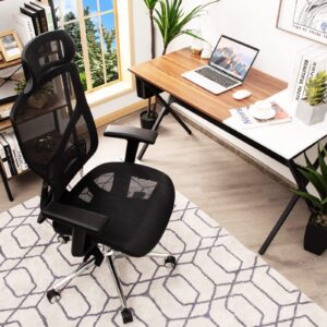 Giantex Ergonomic Office Chair, High-Back Mesh Executive Chair, with Adjustable Headrest, 3D Armrest, Lumbar Support, Reclining Backrest, Swivel Home Desk Chair, Computer Task Chair