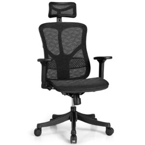 ergonomic office chair, high back office chair with adjustable lumbar support comfortable thick cushion computer desk chair wide headrest & reclining task chair 3d armrest ergonomic chairs