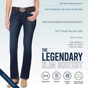 WallFlower Women's Size Legendary Slim Bootcut Mid-Rise Belted Insta Stretch Juniors Jeans (Standard, Tiffany, 20 Plus