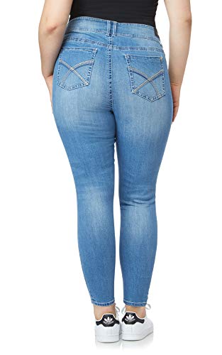 WallFlower Women's Size InstaStretch Luscious Curvy Skinny Jeans, Paola, 20 Plus