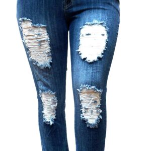 KUNMI Jack David ALLABREVE Gboomo 1826 WallFlower Plus Size Astylish Distressed Ripped Lee Blue Skinny Jeans Lildy vanberfia…