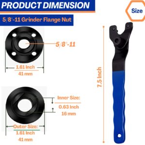 Angle Grinder Wrench Angle Grinder Nut 2PCS Grinder Flange Nut 5/8-11 Grinder Nuts Compatible with Dewalt Milwaukee Makita Bosch Ryobi Black Decker Grinder Parts …