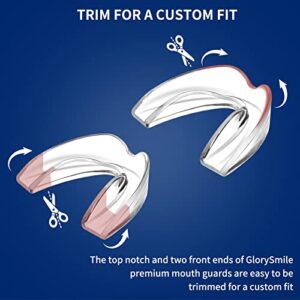 GlorySmile Mouth Guard for Clenching Teeth at Night, Upgraded Night Guards for Teeth Grinding, Pack of 8 Moldable Mouth Guard Stops Bruxism and Teeth Clenching 2 Sizes with Two Travel Cases