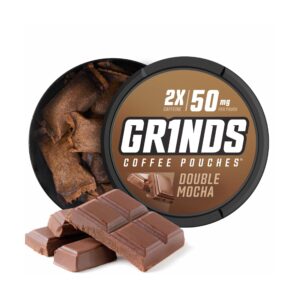 Grinds Coffee Pouches | 3 Cans of Double Mocha | 18 Pouches Per Can | 1 Pouch eq. 1/4 Cup of Coffee (Double Mocha)