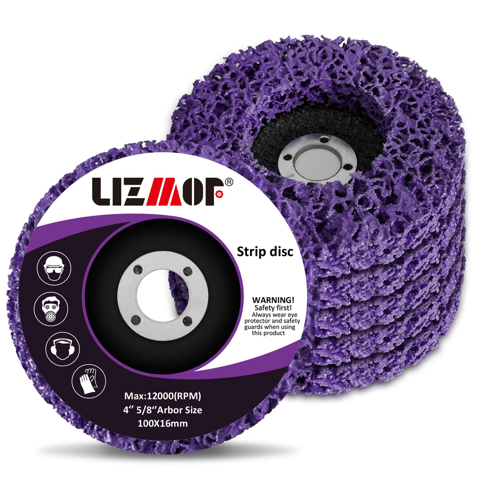 LIZMOF Stripping Wheel, Strip Discs for Angle Grinder, Rust Remover Wheel for Clean and Remove Paint Rust and Oxidation，4'' x 5/8'', 5PACK