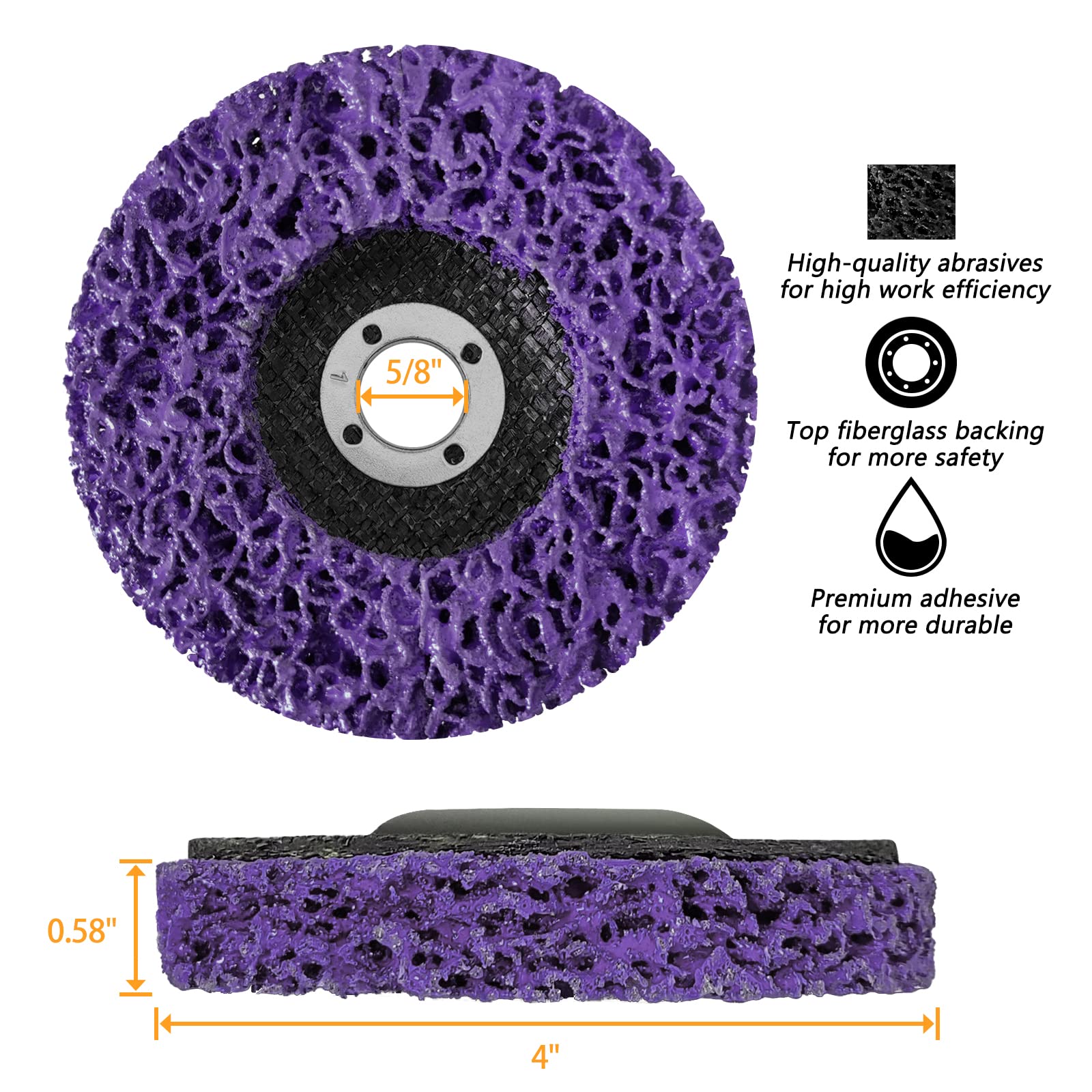 LIZMOF Stripping Wheel, Strip Discs for Angle Grinder, Rust Remover Wheel for Clean and Remove Paint Rust and Oxidation，4'' x 5/8'', 5PACK