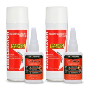 starbond 2 oz. thick ca glue with 6 oz. activator bundle - premium cyanoacrylate glue for mitre joint bonding, woodworking, carpentry, archery fletching [2 pack]