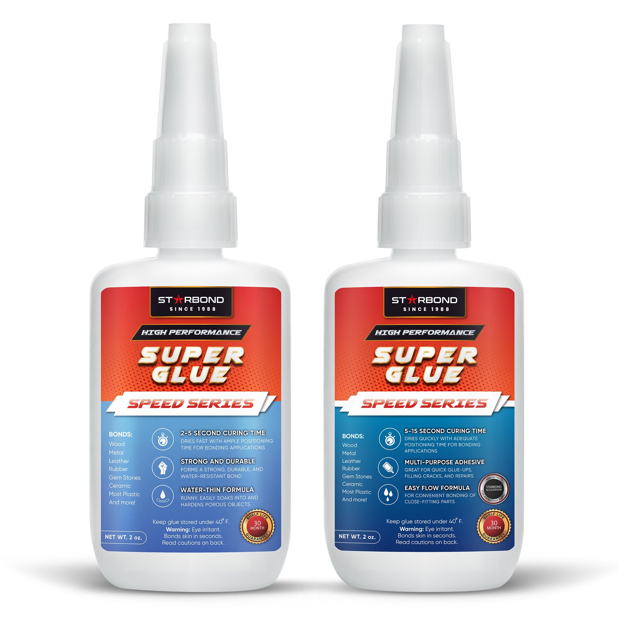 STARBOND Premium Thin and Medium Super Glue Bundle - Quick Drying CA Glue