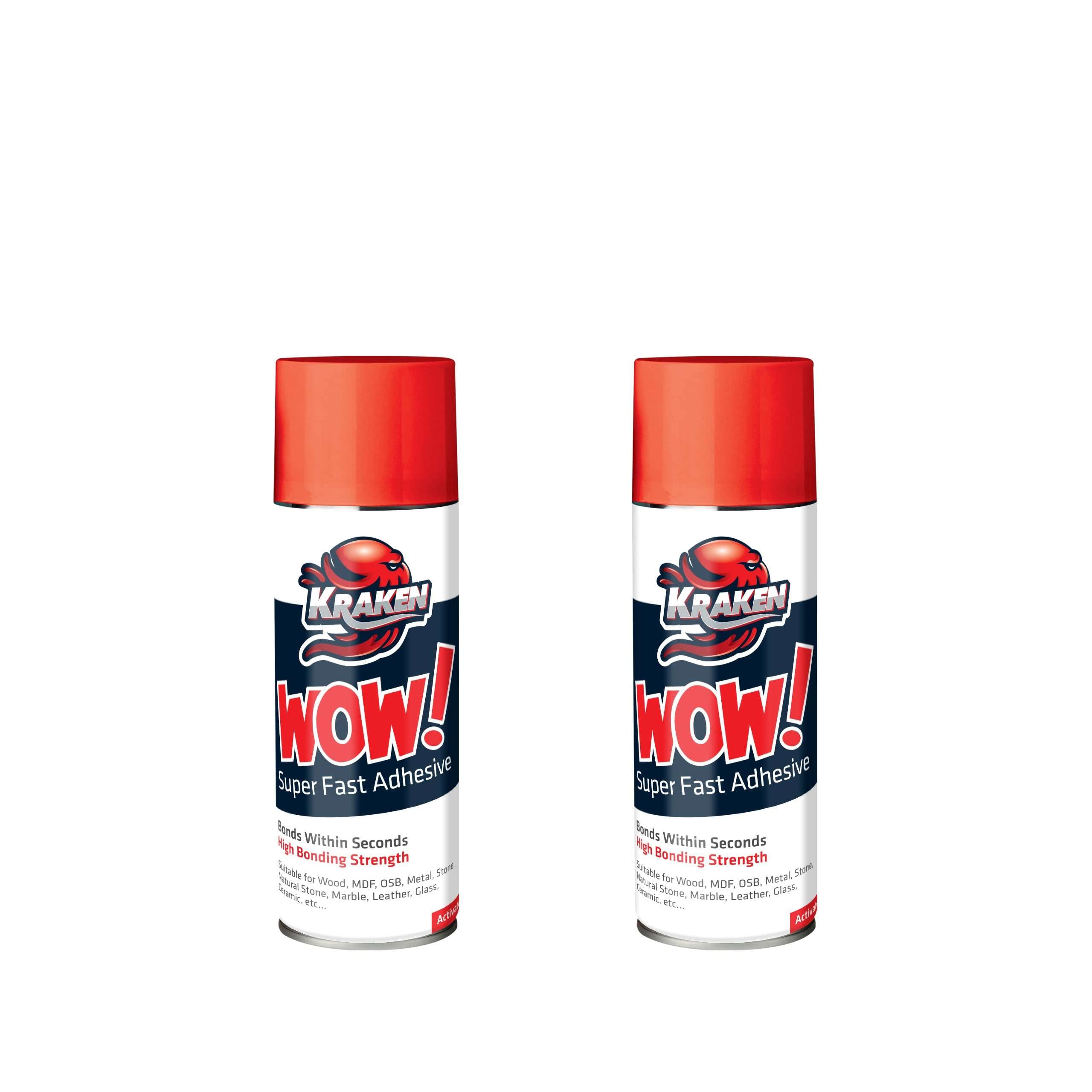 Kraken Bond Wow! CA Glue Accelerator Spray (2x6.76 fl. oz.) - NOT Spray Adhesive, 2 Pack