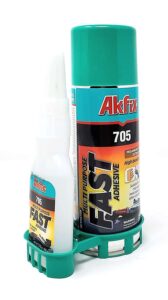 akfix-ga060 705 fast adhesive ca glue (1.76 oz.) with activator (6.76 fl oz.) [clear super glue adhesive and accelerator spray]