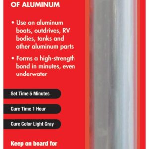 STAR BRITE Waterproof Epoxy Aluminum Putty Stick - Quick & Permanent Repairs for Boats, RVs, Outdrives, Tanks and More - Works Underwater, Easy to Use, Bonds Fast - 4 OZ (087004)