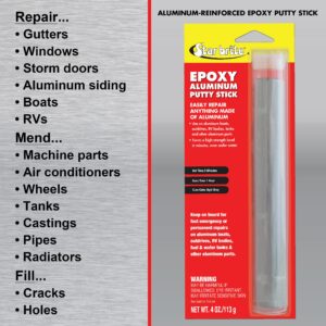 STAR BRITE Waterproof Epoxy Aluminum Putty Stick - Quick & Permanent Repairs for Boats, RVs, Outdrives, Tanks and More - Works Underwater, Easy to Use, Bonds Fast - 4 OZ (087004)