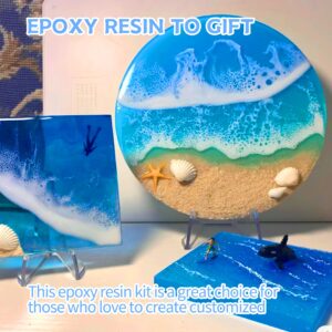 Myqiuf Epoxy Resin Kit, 1 Gallon/128OZ Epoxy Resin Crystal Clear Not Yellowing No Bubble Self Leveling for DIY Molds Wood Jewelry Table Tops Bar Top Casting Coating Crafts Supplies Easy Mix 1:1 Ratio