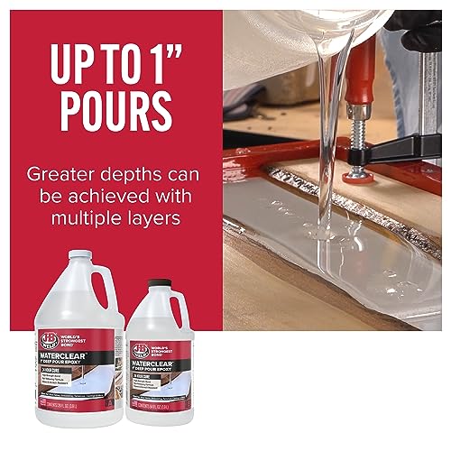 J-B Weld 1" Deep Pour Epoxy WaterClear, 24 Hour Cure, 1", 1.5 Gallon Kit