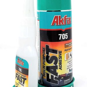 Akfix 400ml 705 Fast Adhesive CA Glue (3.50 oz.) with Activator (13.50 fl oz.) [Clear Super Glue Adhesive and Accelerator Spray]