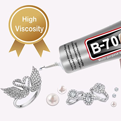 3.7oz B7000 Rhinestone Clear Glue for Jewelry Making, 110 ml Multipurpose Adhesive Jewlery Glue for Fabric, Tumblers, Rhinestones DIY Crafts, Nail Art, Makeup, Shoes, Cell Phones, Tablet, Wood