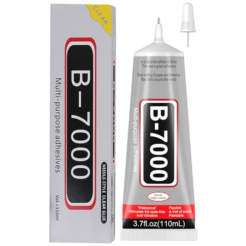 3.7oz B7000 Rhinestone Clear Glue for Jewelry Making, 110 ml Multipurpose Adhesive Jewlery Glue for Fabric, Tumblers, Rhinestones DIY Crafts, Nail Art, Makeup, Shoes, Cell Phones, Tablet, Wood