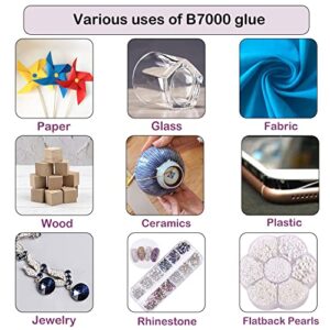 3.7oz B7000 Rhinestone Clear Glue for Jewelry Making, 110 ml Multipurpose Adhesive Jewlery Glue for Fabric, Tumblers, Rhinestones DIY Crafts, Nail Art, Makeup, Shoes, Cell Phones, Tablet, Wood