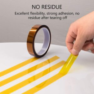 MYJOR High Temperature Tape， 1 mil Kapton Tape, Polyimide Tape, Professional for Protecting CPU, PCB Circuit Board, 1/4", 1/2", 3/4", 1"- 4 Rolls，No Residue.