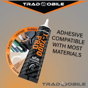 TRADMOBILE T7000 Pro New Black Glue Recipe 2021 Drying 6h Super Glue for Repair Phones Smartphones Tablets Jewelry Books Binding Leather Shoes Papers (3.7 fl.oz)