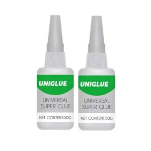 2 pack uniglue welding high-strength oily glue, for plastic wood ceramics metal universal super glue, dry only in 6-10s.(50g)