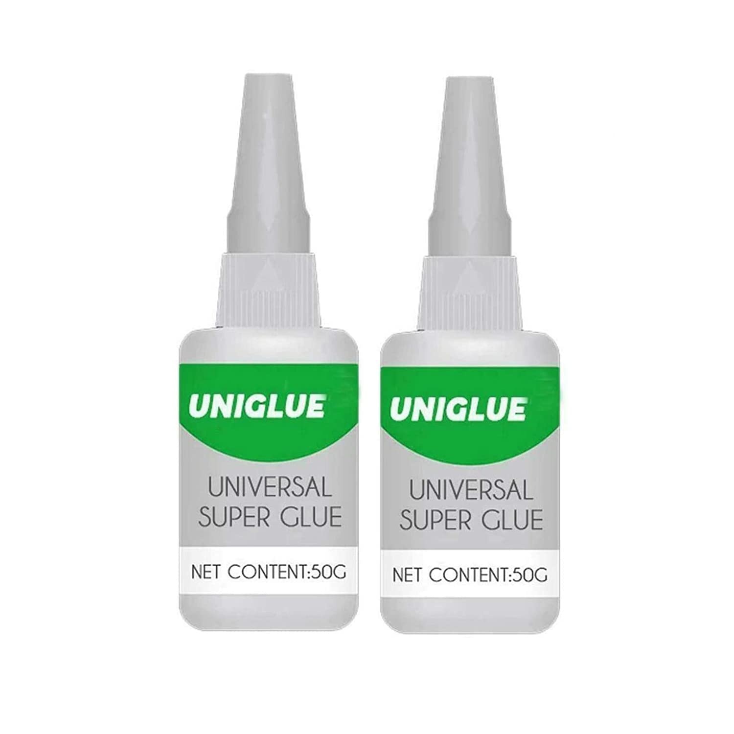 2 Pack Uniglue Welding High-Strength Oily Glue, for Plastic Wood Ceramics Metal Universal Super Glue, Dry Only in 6-10s.(50g)