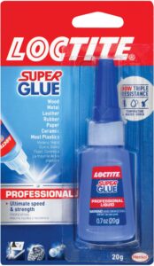 loctite super glue professional liquid, 20 gram bottle, 1 pack - clear superglue for plastic, wood, metal, crafts, & repair, instant glue adhesive, quick dry