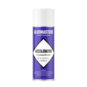 Professional Cyanoacrylate Super Glue Accelerator by GLUE MASTERS - (6.8 fl. oz) Aerosol Activator for instant adhesion for CA glues