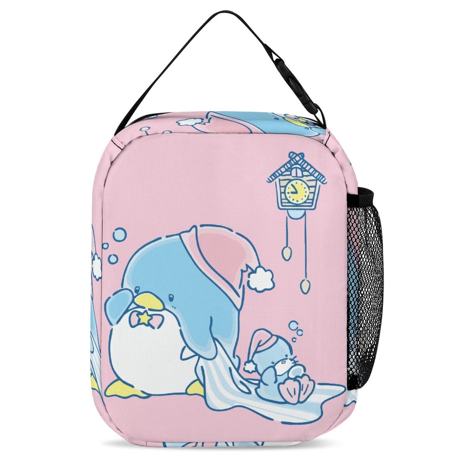 Cartoon Lunch Bag Tuxedosamm Lunch Tote Bag Portable Lunch Box With Pocket for Womens Men