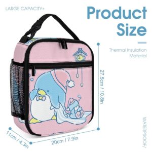 Cartoon Lunch Bag Tuxedosamm Lunch Tote Bag Portable Lunch Box With Pocket for Womens Men