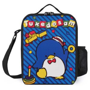 Cartoon Lunch Bag Tuxedosamm Lunch Tote Bag Portable Lunch Box With Pocket for Womens Men