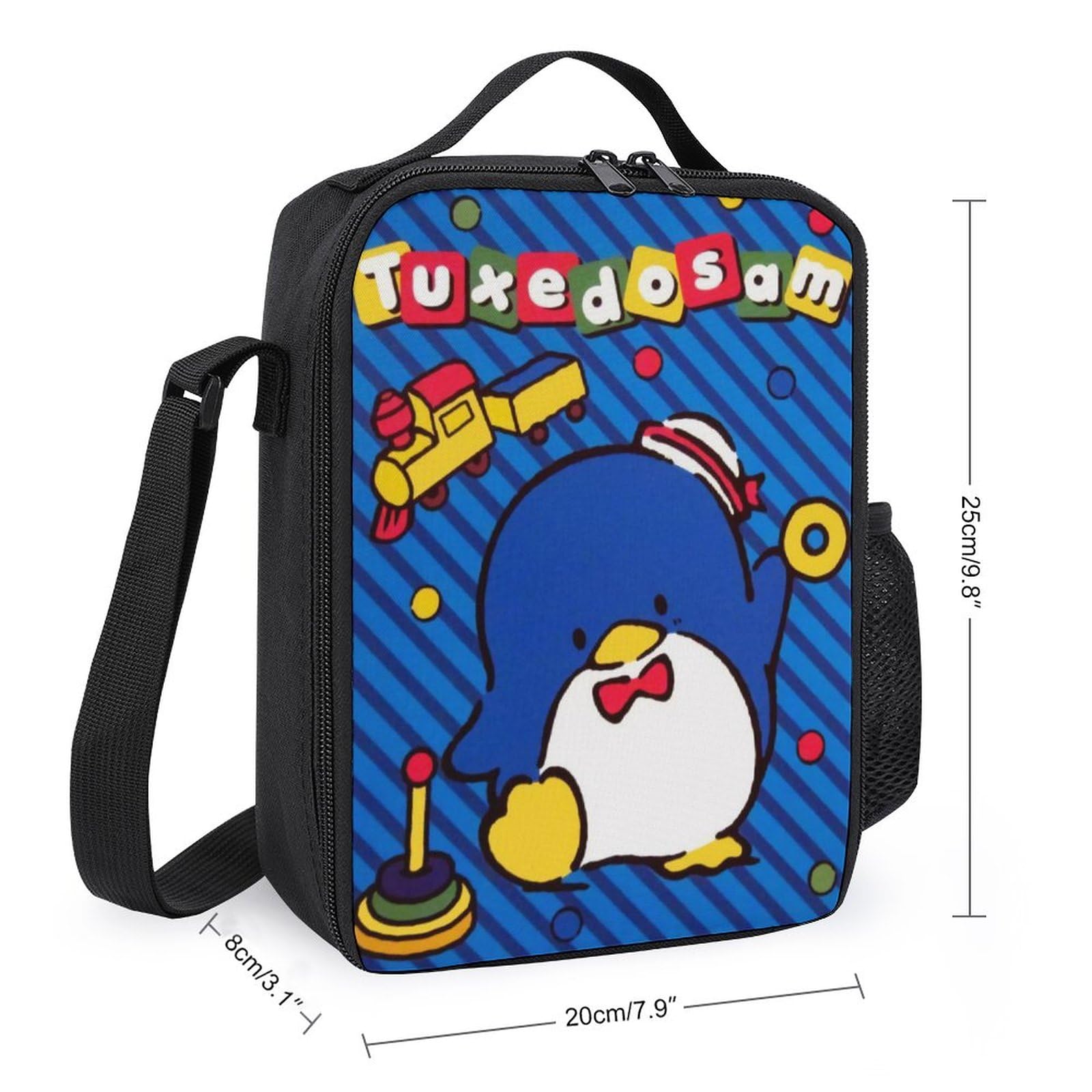 Cartoon Lunch Bag Tuxedosamm Lunch Tote Bag Portable Lunch Box With Pocket for Womens Men