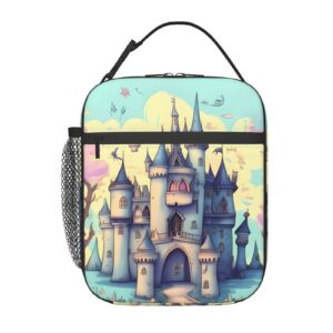 YAzgaN Fairytale Castle Insulated Lunch Bag For Men Women Adults,Small Lunchbox For Work,Picnic Portable Small Reusable Lunch Box Container For Office,Outdoors,On The Go.