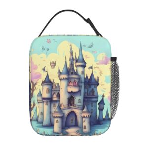 YAzgaN Fairytale Castle Insulated Lunch Bag For Men Women Adults,Small Lunchbox For Work,Picnic Portable Small Reusable Lunch Box Container For Office,Outdoors,On The Go.