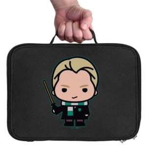 LOGOVISION Harry Potter Draco Cute Chibi Character Insulated Soft Sided Lunch Box - Reusable Lunch Bag For School Office Work, BPA Free