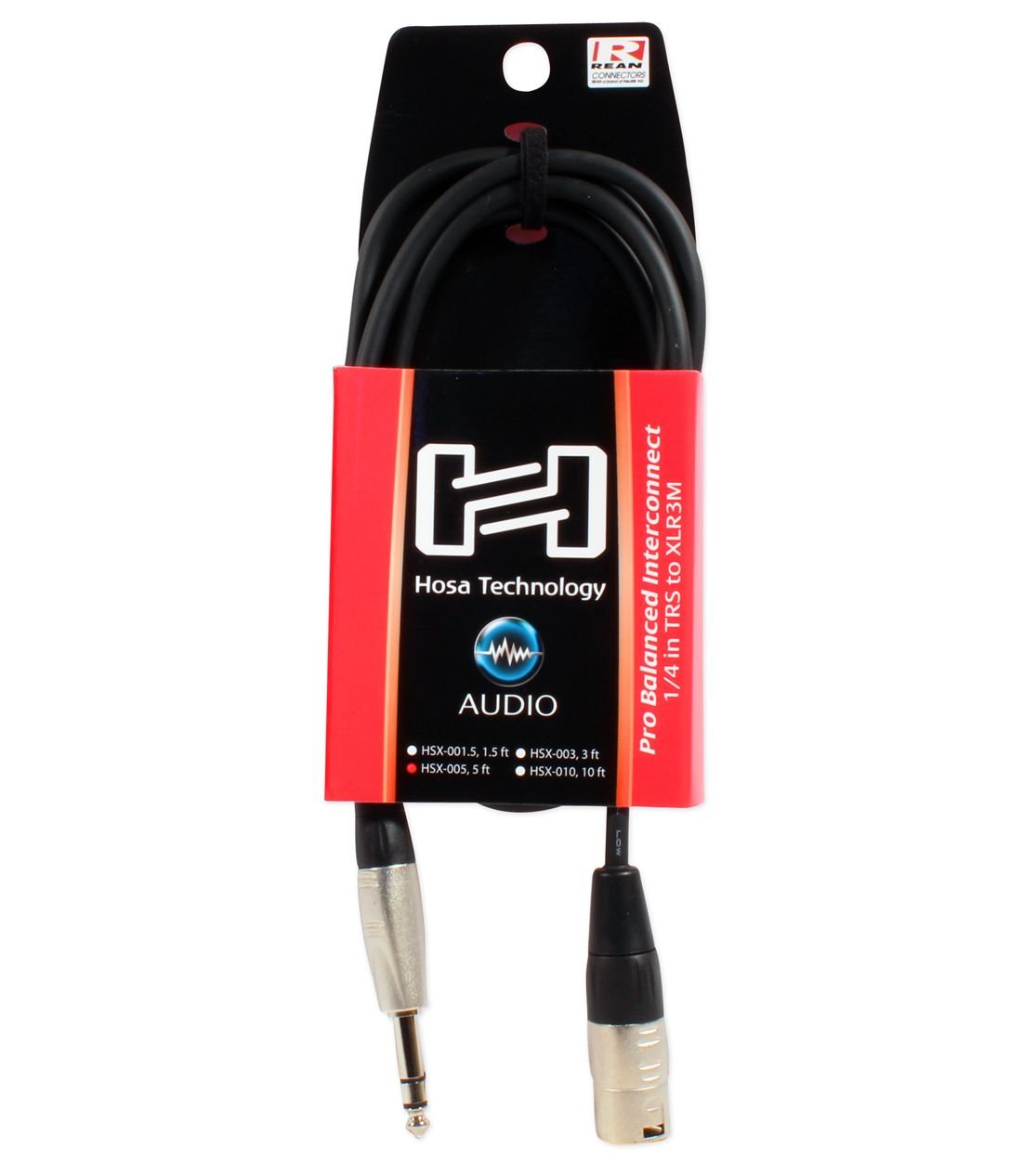 Hosa HSX-005 REAN 1/4" TRS to XLR3M Pro Balanced Interconnect Cable, 5 Feet