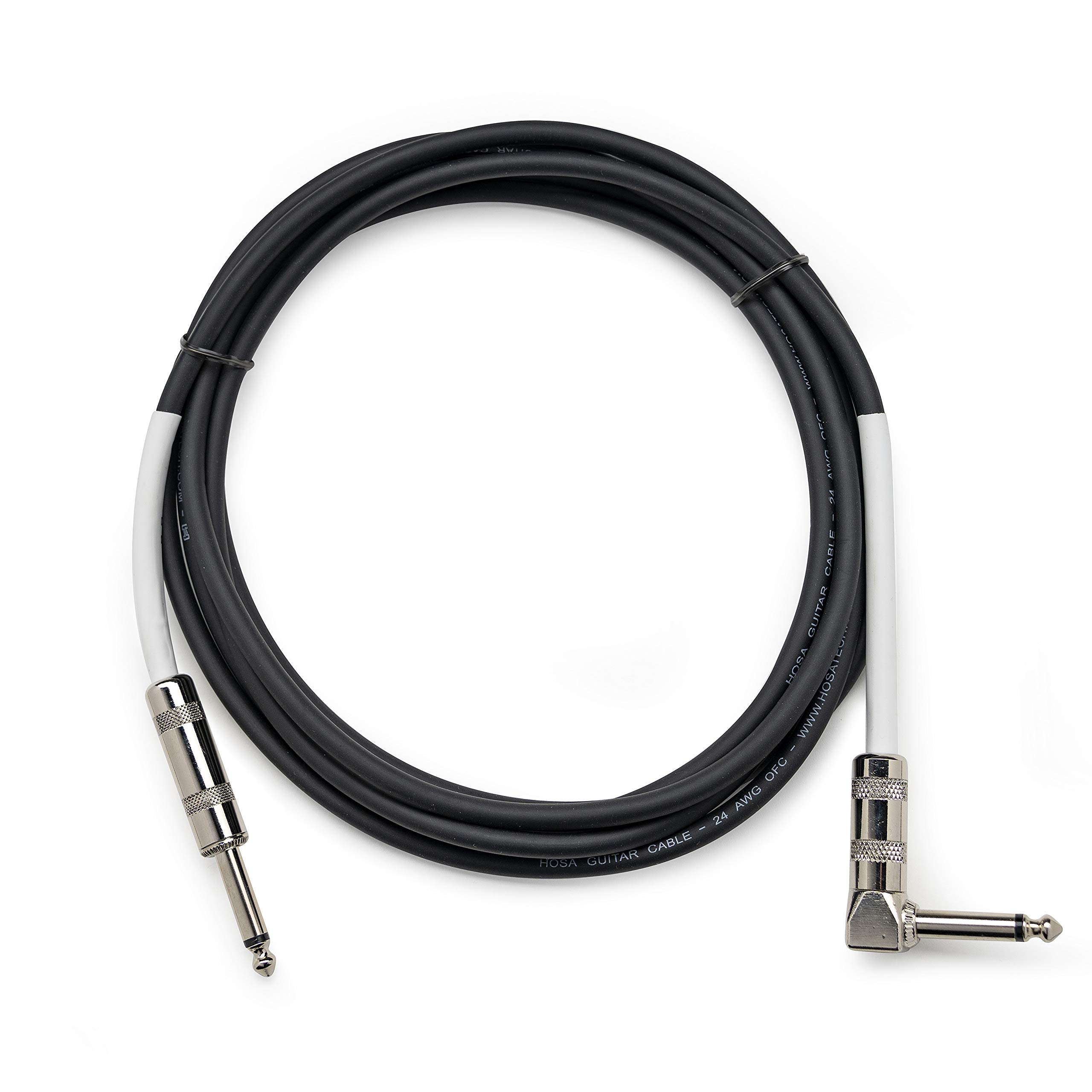 Hosa GTR-210R Straight to Right Angle Guitar Cable, 10 Feet,Black