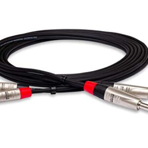 Hosa HPR-010X2 Dual REAN 1/4" TS to RCA Pro Stereo Interconnect Cable, 10 Feet