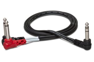 hosa stp-201rr right angle 1/4" trs to dual right angle 1/4" ts insert cable, 1 meter black