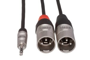 hosa hmx-010y 3.5 mm trs to dual xlr pro stereo breakout cable, 10 feet