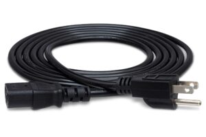 hosa pwc-148 iec c13 to nema 5-15p power cord, 8 feet