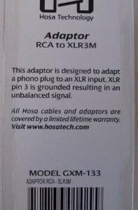 Hosa GXM-133 RCA to XLR3M Adaptor