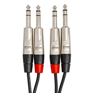 Hosa HSS-015X2 Dual REAN 1/4 in TRS to Same Pro Stereo Interconnect Cable, 15 Feet (HSS015X2)