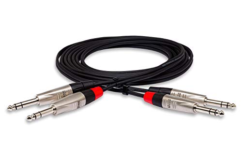 Hosa HSS-015X2 Dual REAN 1/4 in TRS to Same Pro Stereo Interconnect Cable, 15 Feet (HSS015X2)