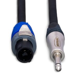 Hosa SKT-203Q Edge Speaker Cable, Neutrik speakON to 1/4 in TS, Black, 3 ft