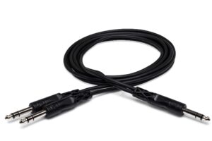 hosa cys-103 y cable, 1/4 in trs to dual 1/4 in trs, 3 ft