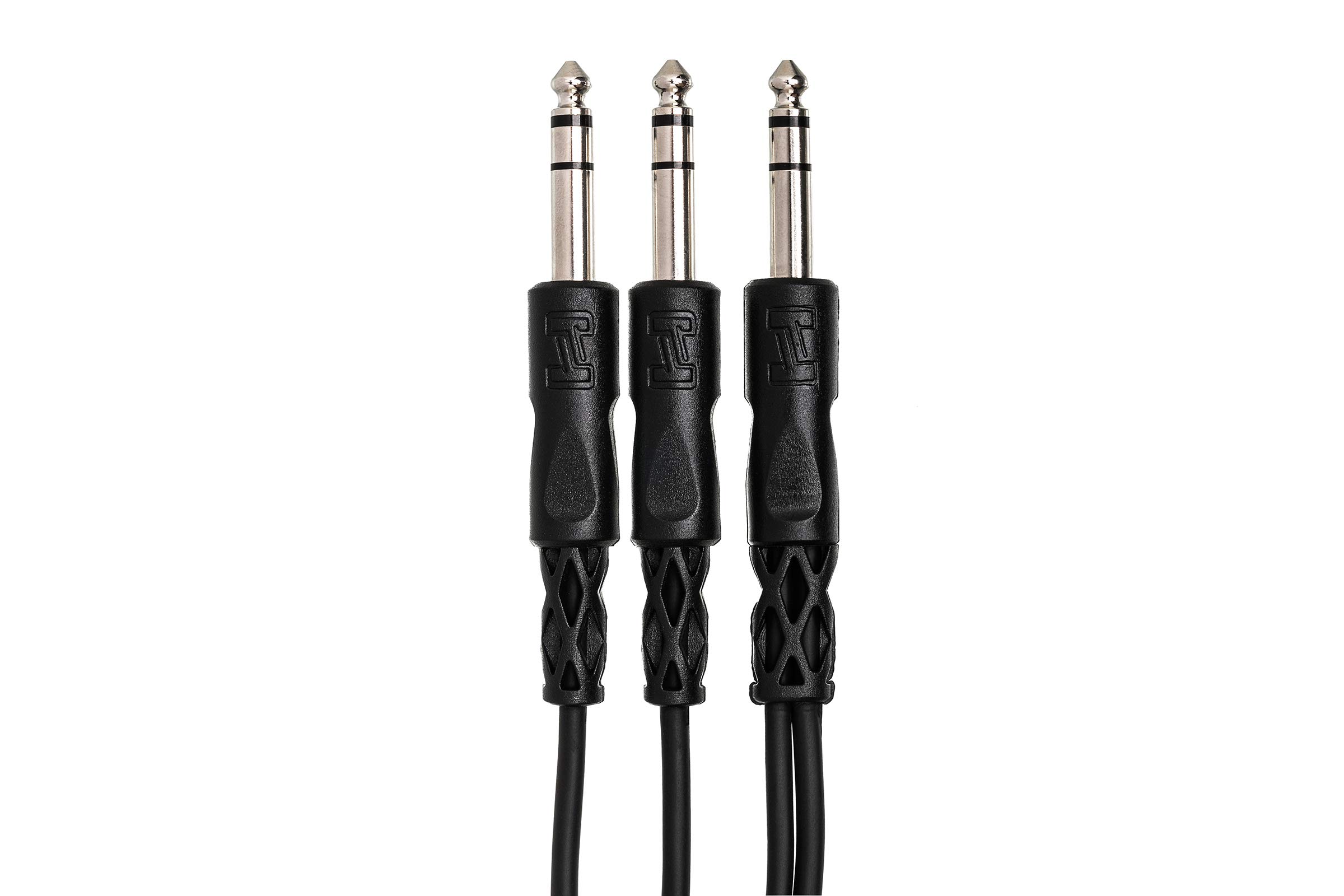 Hosa CYS-103 Y Cable, 1/4 in TRS to Dual 1/4 in TRS, 3 ft