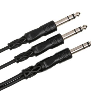 Hosa CYS-103 Y Cable, 1/4 in TRS to Dual 1/4 in TRS, 3 ft