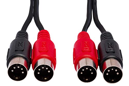 Hosa MID-201 Dual MIDI Cable, Dual 5-pin DIN to Same, 1 m