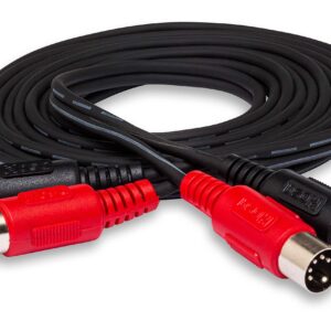 Hosa MID-202 Dual MIDI Cable, Dual 5-pin DIN to Same, 2 m